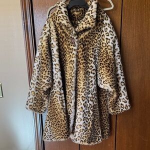 Tissavel of France Leopard Print Teddy Jacket vintage
